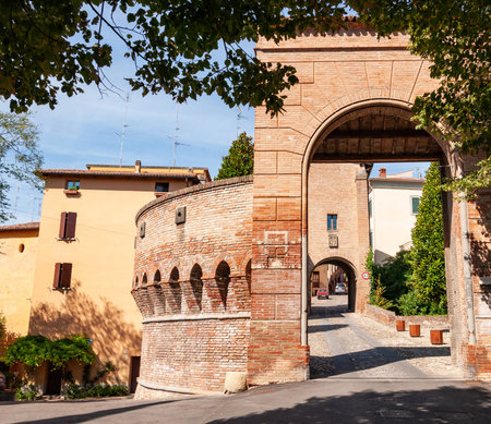 Dozza Italy: Detail of the ancient village. City in the Emilia Romagna region famous for its murals...