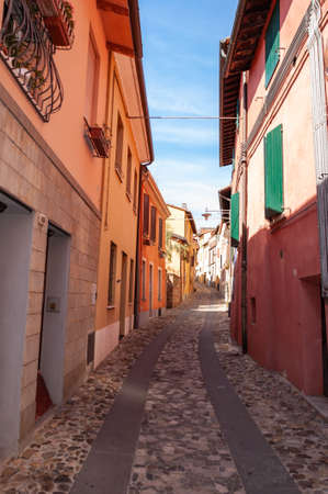 Dozza Italy: Detail of the ancient village. City in the Emilia Romagna region famous for its murals and the castleの写真素材