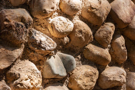 Dozza Italy: Ancient Castle wall Detail. Town of the Emilia Romagna region famous for its murals and for the castleの写真素材