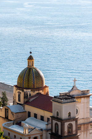 Positano, a splendid village and seaside resort on the famous Amalfi Coast, behind the Gulf of Naples and close to Amalfi, Sorrento and Pompeii.の写真素材