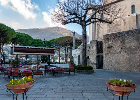 Ravello, a splendid village and tourist resort on the famous Amalfi Coast, with the Gulf of Naples behind and near Amalfi, Sorrento and Pompeii.の写真素材