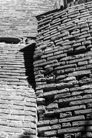 Dozza Italy: Detail of the ancient village. City in the Emilia Romagna region famous for its murals and the castleのeditorial素材