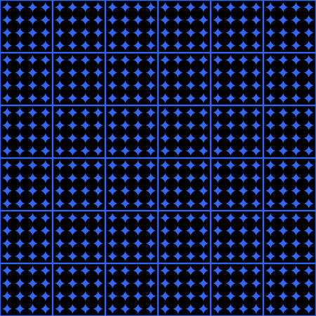 Illustration with repetitive geometric shapes covering the background. Drawing with colored pattern...