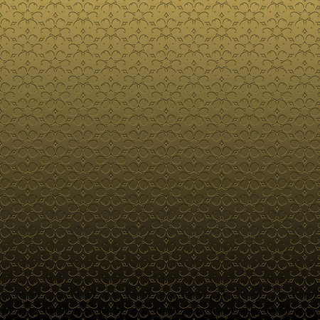 Gold pattern illustration, bas-relief effect with repeated geometric shapes covering the background. Design for motifs, web, wallpaper, digital graphics and artistic decorations.の写真素材