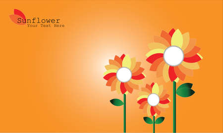 vector  sunflower backgroundのイラスト素材