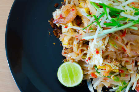 Pad thai, Stir fry noodles with shrimpの写真素材