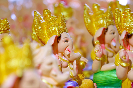 Lord Ganesha sculptureの写真素材