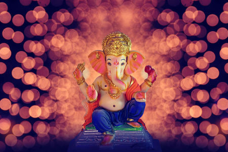 Lord Ganesha sculptureの写真素材