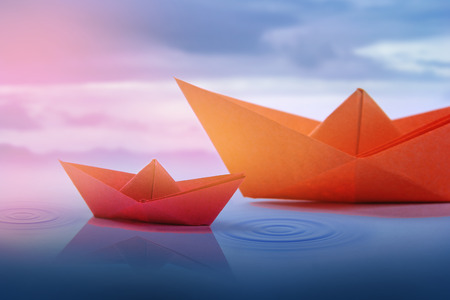 Paper boatsの写真素材