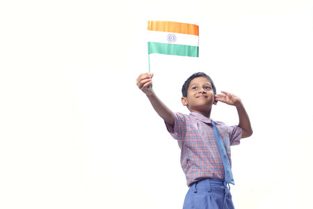 Indian Flag in child hand