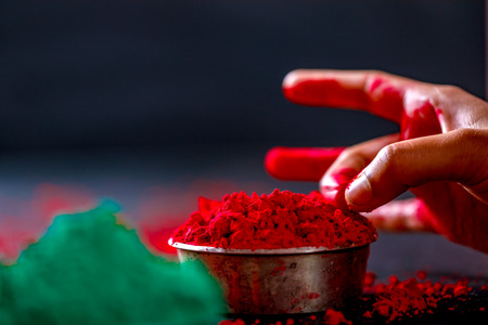 Color in hand , Indian Festival Holiの写真素材