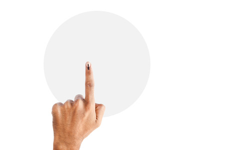 Indian Voter Hand with voting signの写真素材