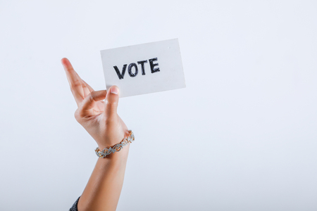 Indian Voter Hand with voting signの写真素材