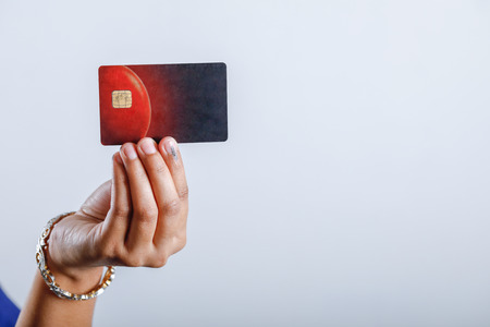 hand showing credit / Debit cardの写真素材