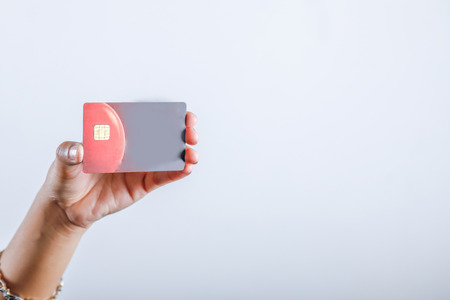 hand showing credit / Debit cardの写真素材