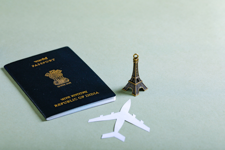 travel concept , Indian passportの写真素材