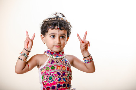 Cute Indian little girl childの写真素材