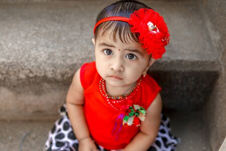 cute indian baby girlの写真素材