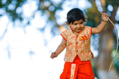 Indian child on traditional Wearの写真素材
