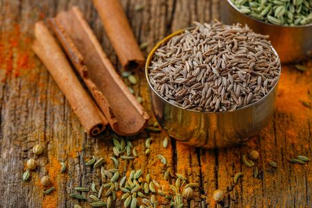 all indian spices , cooking backgroundの写真素材