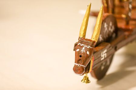 Indian festival Pola, Beautiful little  Bull cart like toyの写真素材