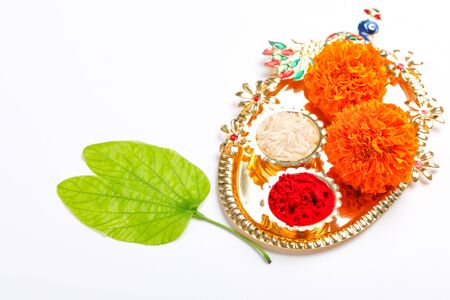 Happy Dussehra greeting card , green leafの写真素材