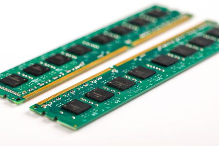 Ddr ram memory isolated on white backgroundの写真素材
