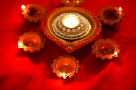 Indian Festival Diwali , Diwali oil Lampの写真素材