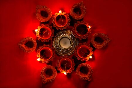 Indian Festival Diwali , Diwali oil Lampの写真素材