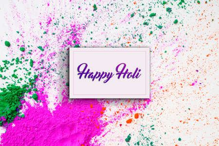 Indian Festival Holi, Multi color's cup on dark backgroundの写真素材