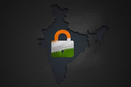 India Lock down Concept , Corona virus lock downの写真素材