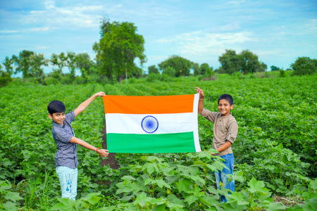 Indian child celebrating Independence or Republic day of India