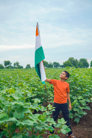 Indian child celebrating Independence or Republic day of India