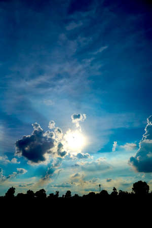 Beautiful sunrise or sunset lighting the clouds softlyの写真素材