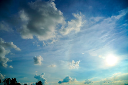 Beautiful sunrise or sunset lighting the clouds softly
