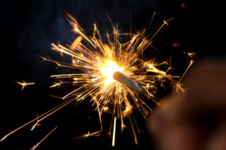 The burning sparklers diwali festival. Celebrating Diwali in india.
