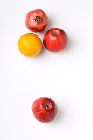 Collection of various fruit on white backgroundの写真素材