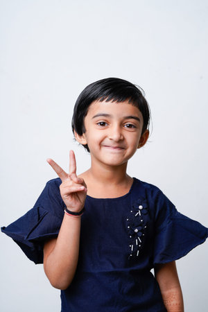 Cute Indian girl child showing expression
