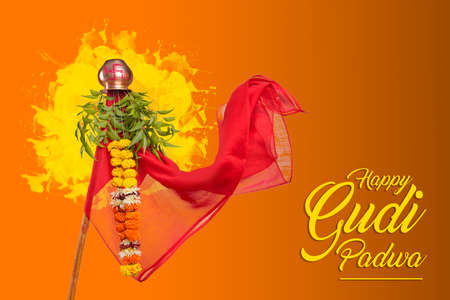 Gudhi Padva is a spring-time festival that marks the traditional new year for Marathi Hindus. It is celebrated in and near Maharashtra on the first dayの写真素材