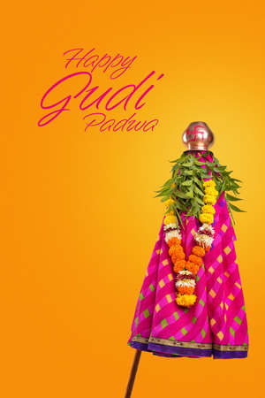 Gudhi Padva is a spring-time festival that marks the traditional new year for Marathi Hindus. It is celebrated in and near Maharashtra on the first dayの写真素材