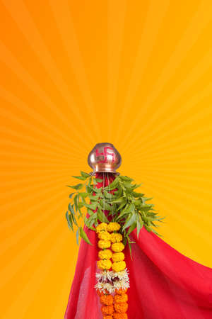 Gudhi Padva is a spring-time festival that marks the traditional new year for Marathi Hindus. It is celebrated in and near Maharashtra on the first dayの写真素材