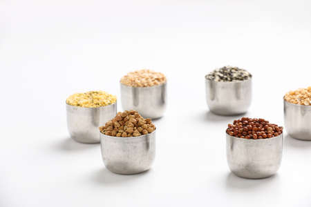 Dry Beans in bowl on white backgroundの写真素材