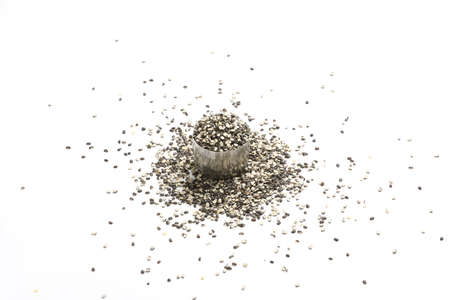 Split Black Lentil Also Know as Black Gram, Black Urad Dal, Vigna Mungo, Urad Bean on White Backgroundの写真素材