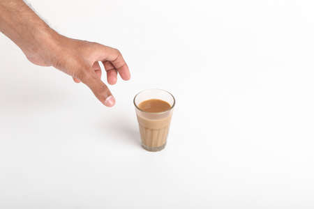 Chai. traditional indian tea on white background.の写真素材