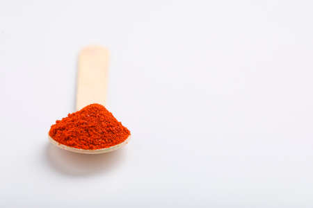 Chili powder in spoonの写真素材