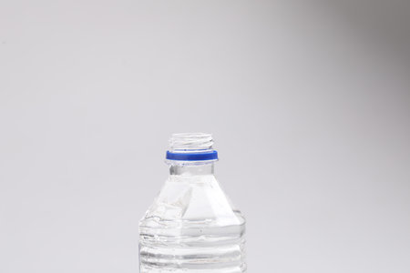 Plastic water bottle isolated on whiteの写真素材
