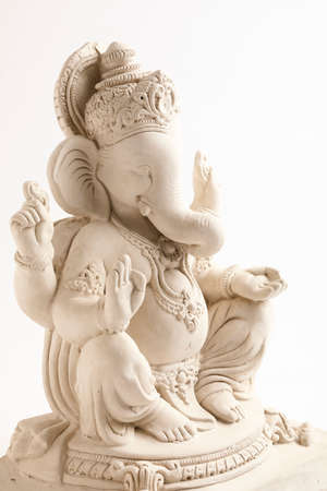 Statue of Lord Ganesha without color on whiteの写真素材