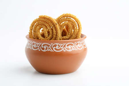 Traditional Indian Diwali snacks Chakali or murukku Indian Traditional Tea Time Snack Chakliの写真素材