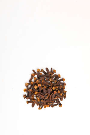 Spice cloves on white background.の写真素材