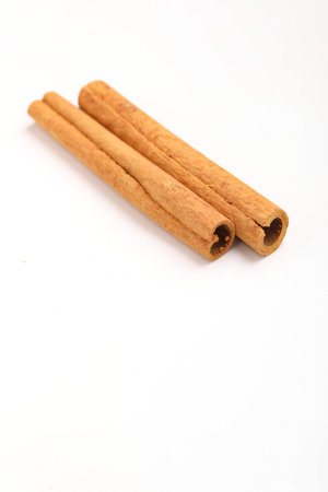 Cinnamon sticks isolated on white background ,の写真素材
